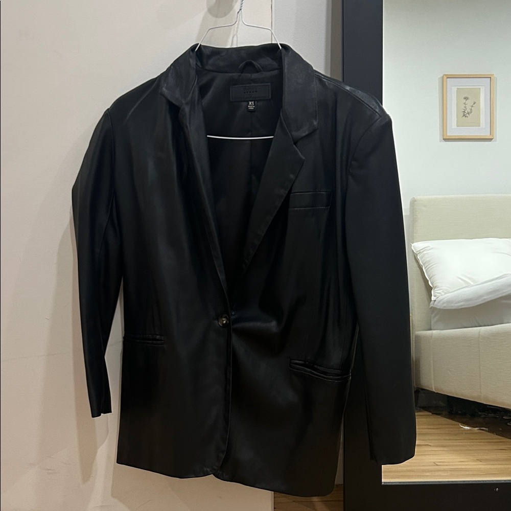 Blank NYC Black Leather Blazer